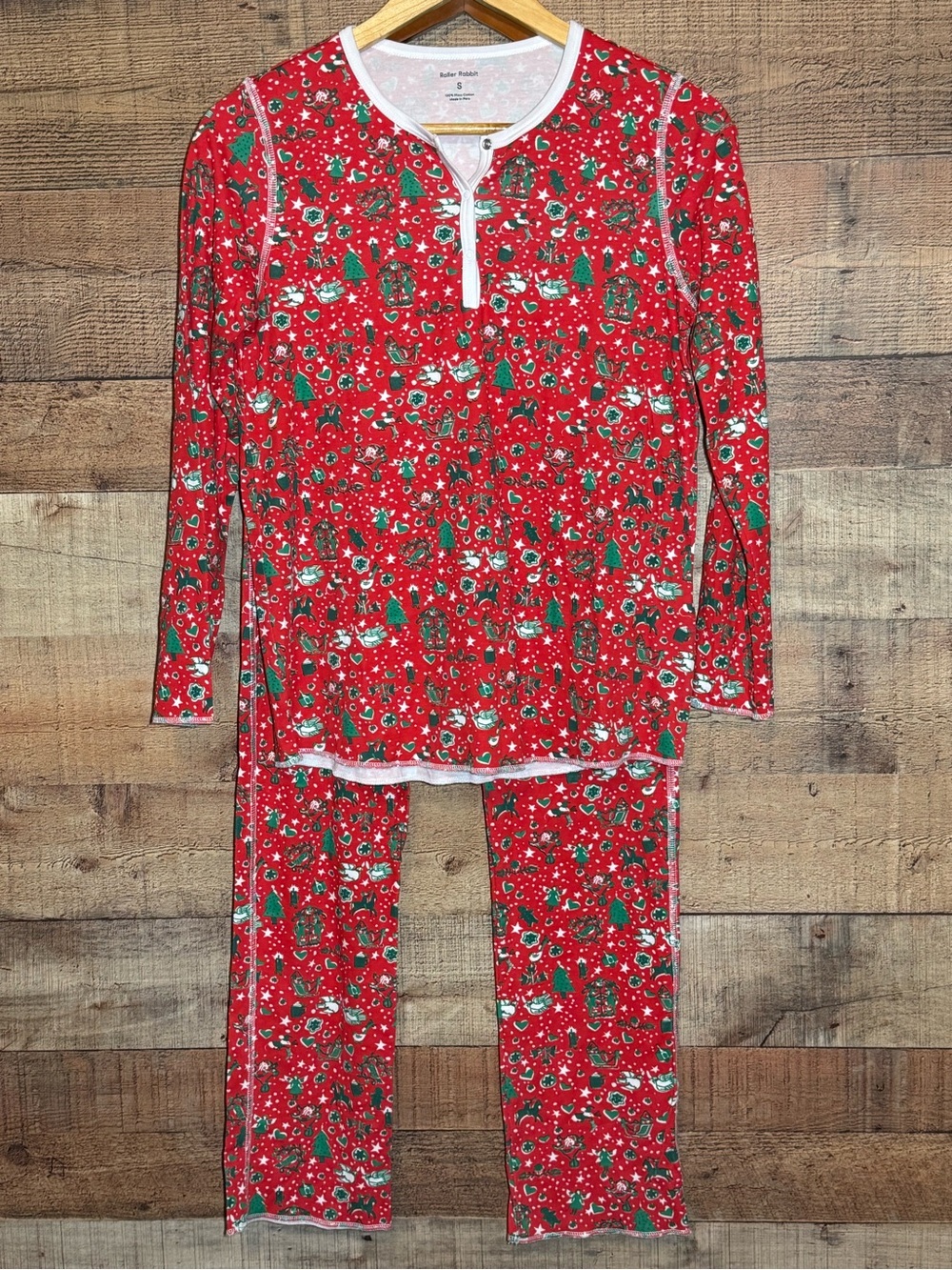 Roller Rabbit x Masionette- Holiday Medley Pajamas size Small - Picture 2 of 14
